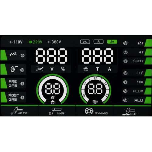 KOMPLEKTAS suvirinimui ir plazminiam pjovimui HORNEC® smart SynMIG 2200i COMBO 5 in 1 (MIG / MMA  / TIG DC (HF) / PLASMA) + oro 