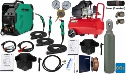 Welding and plasma cutting set HORNEC® smart SynMIG 2200i COMBO 5-in-1 (MIG / MMA / TIG DC (HF) / PLASMA) + air compressor + gas
