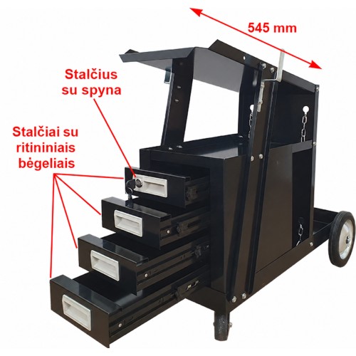 MIG welding cart with drawers