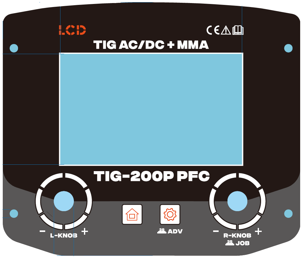 HORNEC MASTER-TIG iQ 200 AC/DC PFC su 5 colių LCD ekranu